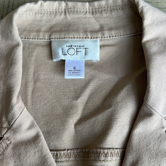 Ann Taylor LOFT - Tan Cotton-Blend Jacket - SZ 6 - Picture 3 of 9